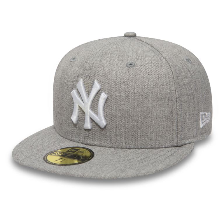 Gorras New Era Mlb Grises - New York Yankees Essential Heather 59FIFTY 95843ZKLO